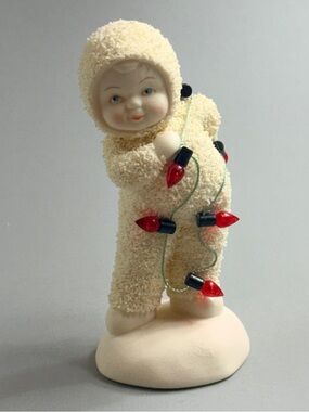 Department 56 Snowbabies Figurine Cloaked in Christmas Spirit